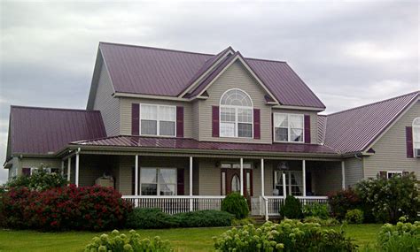 burgundy metal roof house|metal roof colors.